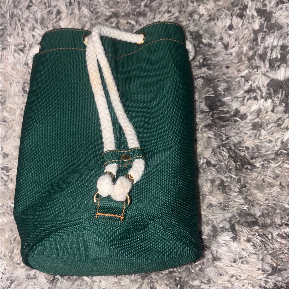 HERMES eau de cologne pouch novelty nylon canvas green drawstring unisex - Picture 5 of 7
